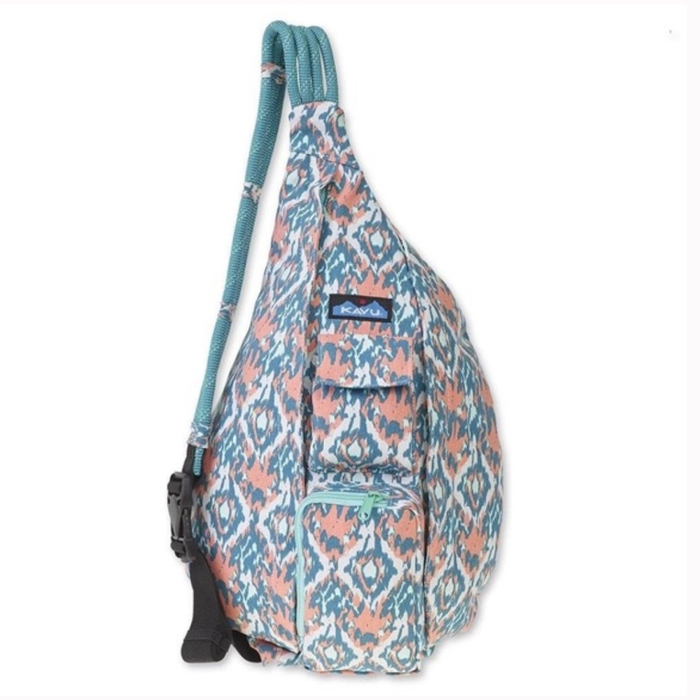 Kavu Rope Sling Bag in color Beach Paint, Teal and Coral